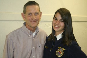 Kaylea Hopfer, pictured with GHS teacher Craig Smith, took first place with her soil conservation speech.