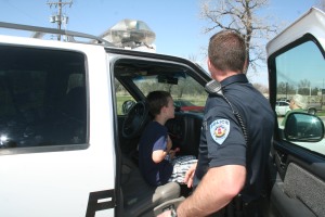 Cale Evans got to see Officer Anthony Gibbs' Lake Patrol vehicle up close.
