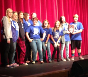 The GHS Performance Drama group stands proud with their runner-up trophy.